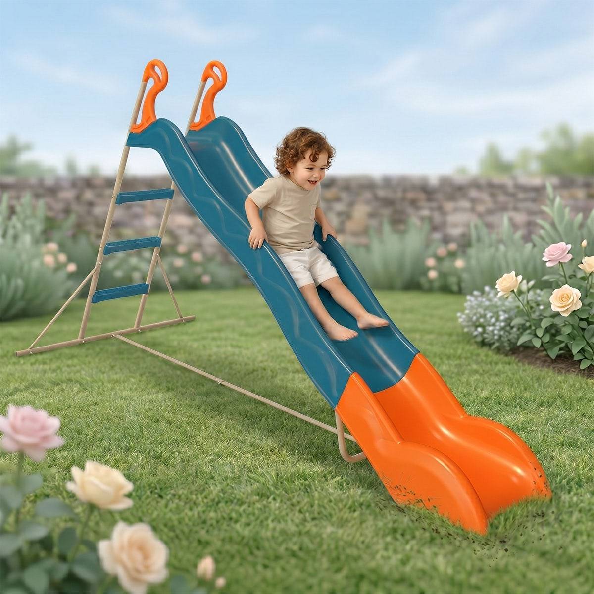 Toboggan LINOU Bleu-Orange TRIGANO 2,63 m. 3-12 ans. - Image 6