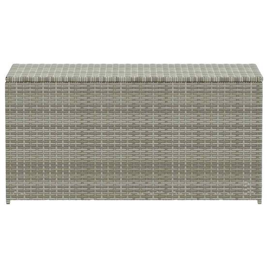 Coffre de Jardin en Résine Tressée Résistant aux Intempéries pour Terrasse Gris 100x50x50 cm – ComfortXL Outdoor Living - Image 4