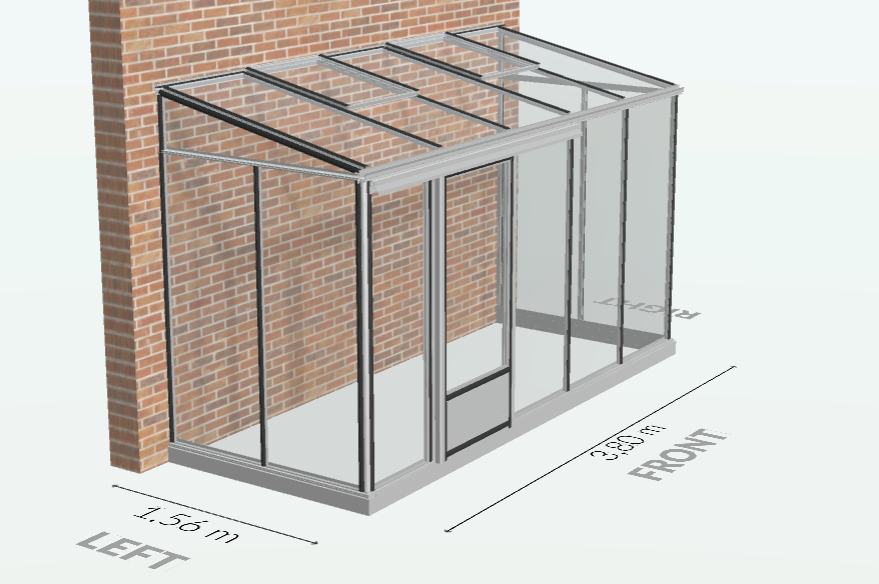 7m² - Serre en verre 4 mm securit  - Euro Midi serre adossée - Alu - 7m² - ALUMINIUM - L'atelier Des Serres - Imagen 5