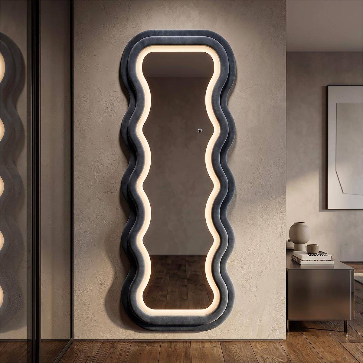 Miroir mural en MDF avec led intégrés Frame 60 x 160 cm Mauro Ferretti - Image 10
