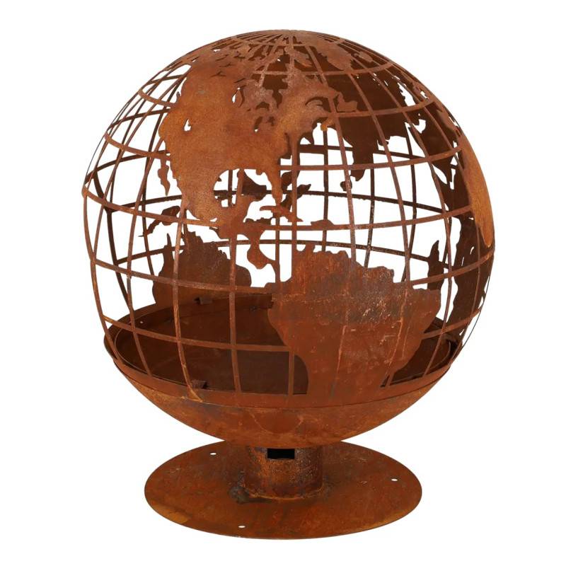 Esschert Design - Braséro boule découpe laser motif carte du monde - Imagen 4