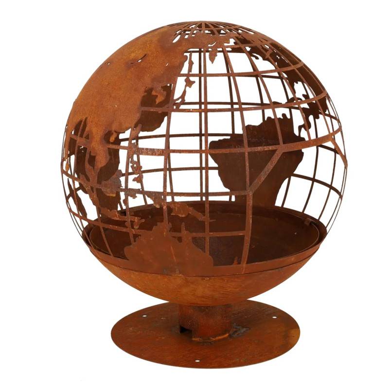 Esschert Design - Braséro boule découpe laser motif carte du monde - Imagen 9