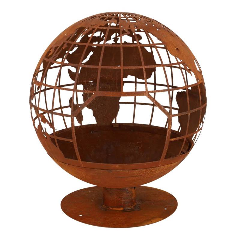Esschert Design - Braséro boule découpe laser motif carte du monde - Imagen 10