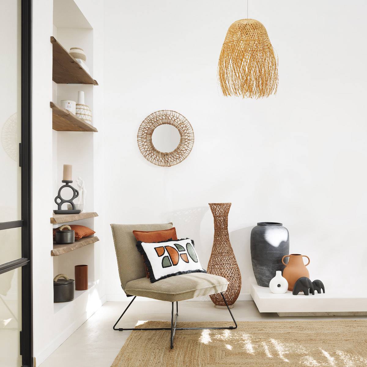 Atmosphera - Vase "Avi" en céramique H20cm marron caramel - Atmosphera Créateur d'intérieur - Imagen 1