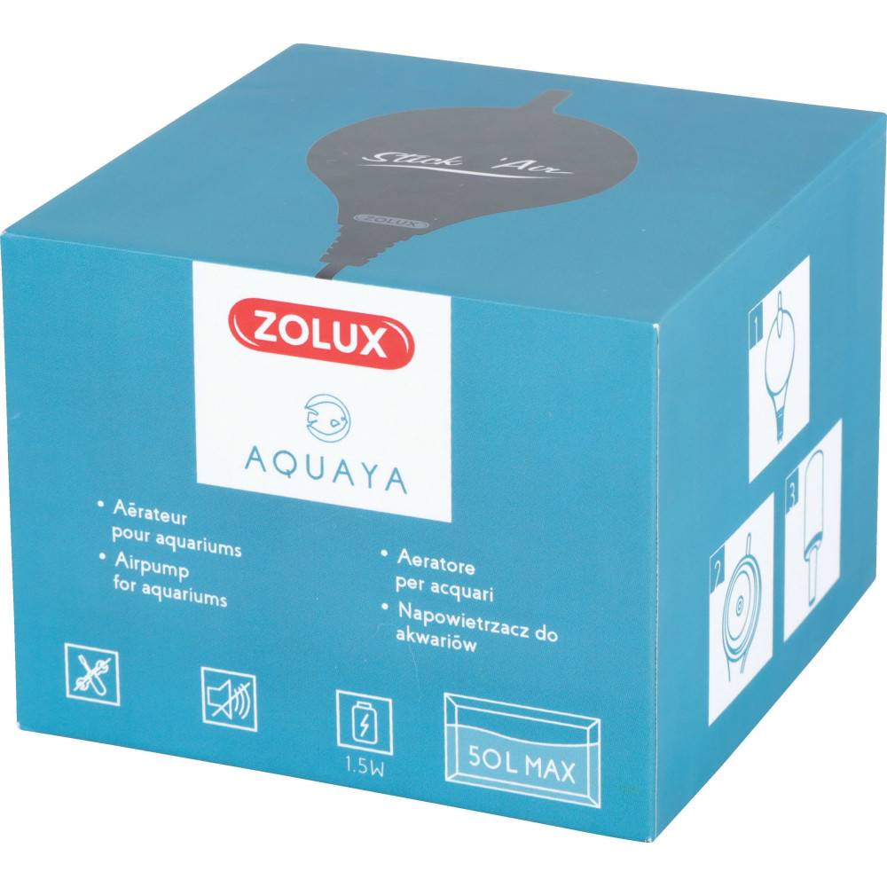 Zolux - Bulleur aérateur 1.5w débit 18.6 L/h gris pour aquarium max 50 Litres - Imagen 3