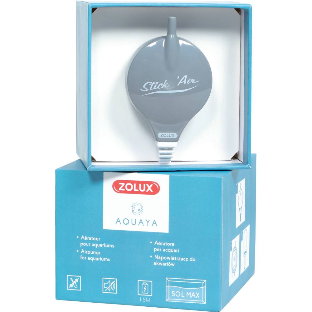 Zolux - Bulleur aérateur 1.5w débit 18.6 L/h gris pour aquarium max 50 Litres - Imagen 1
