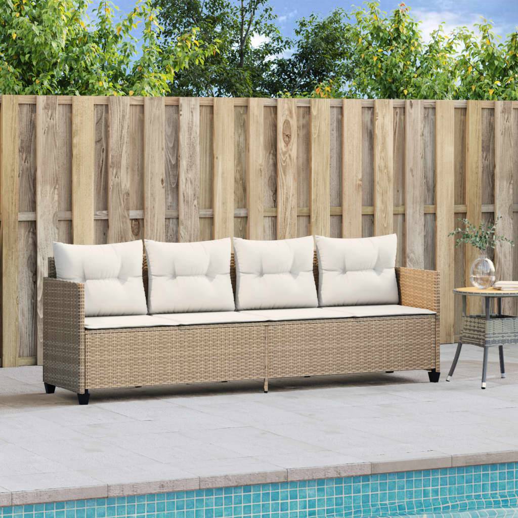 Maison Chic - Bain de soleil - Transat - Chaise longue avec coussins beige résine tressée - MEUBLE PRO-JU6459 - Image 3