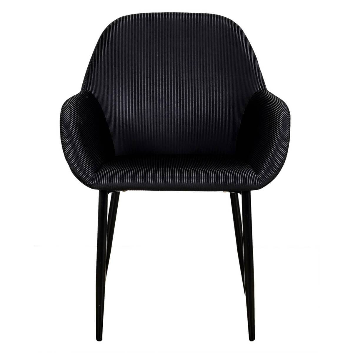 ALTOBUY - Lot de 6 Fauteuils Velours Côtelé Noir - ALESSIA - Image 4