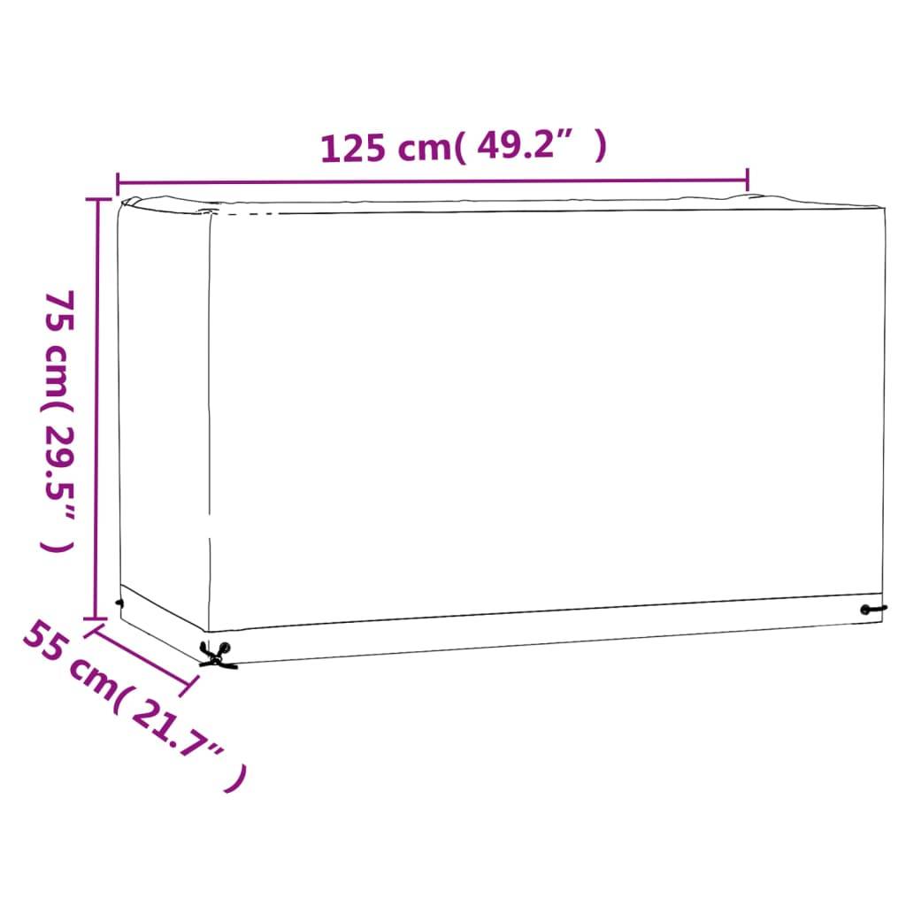 Housse de protection | Couvercle de protection | Housses salon de jardin 2 pcs 8œillets 125x55x75cm rectangulaire Maison Chic - Image 9
