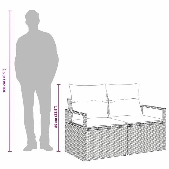 Lot 2 Canapés d'Extérieur Beige en Résine Tressée – Coussins Inclus et Design Modulaire pour Terrasse – Facile à Monter – ComfortXL Outdoor Living - Image 9