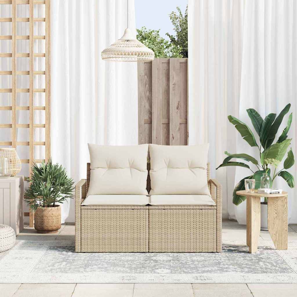 Lot 2 Canapés d'Extérieur Beige en Résine Tressée – Coussins Inclus et Design Modulaire pour Terrasse – Facile à Monter – ComfortXL Outdoor Living - Image 3