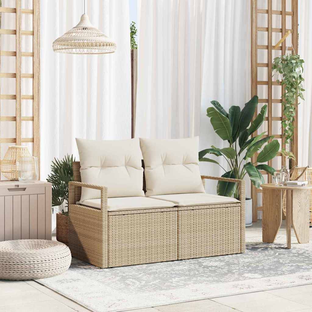 Lot 2 Canapés d'Extérieur Beige en Résine Tressée – Coussins Inclus et Design Modulaire pour Terrasse – Facile à Monter – ComfortXL Outdoor Living - Image 1