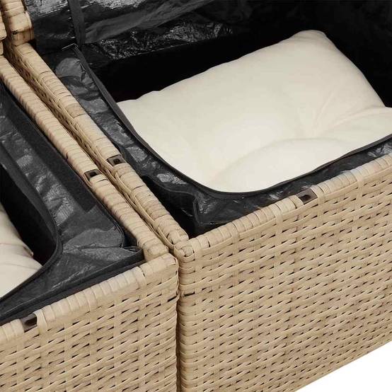 Lot 2 Canapés d'Extérieur Beige en Résine Tressée – Coussins Inclus et Design Modulaire pour Terrasse – Facile à Monter – ComfortXL Outdoor Living - Image 7