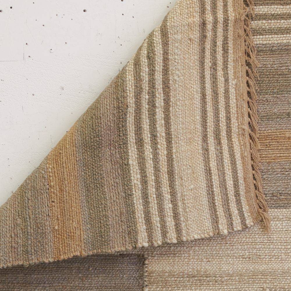 Aubry Gaspard - Tapis en jute naturel et coton naturel et teinté Ethnique Naturel et gris - 160 x 230 cm - Imagen 3