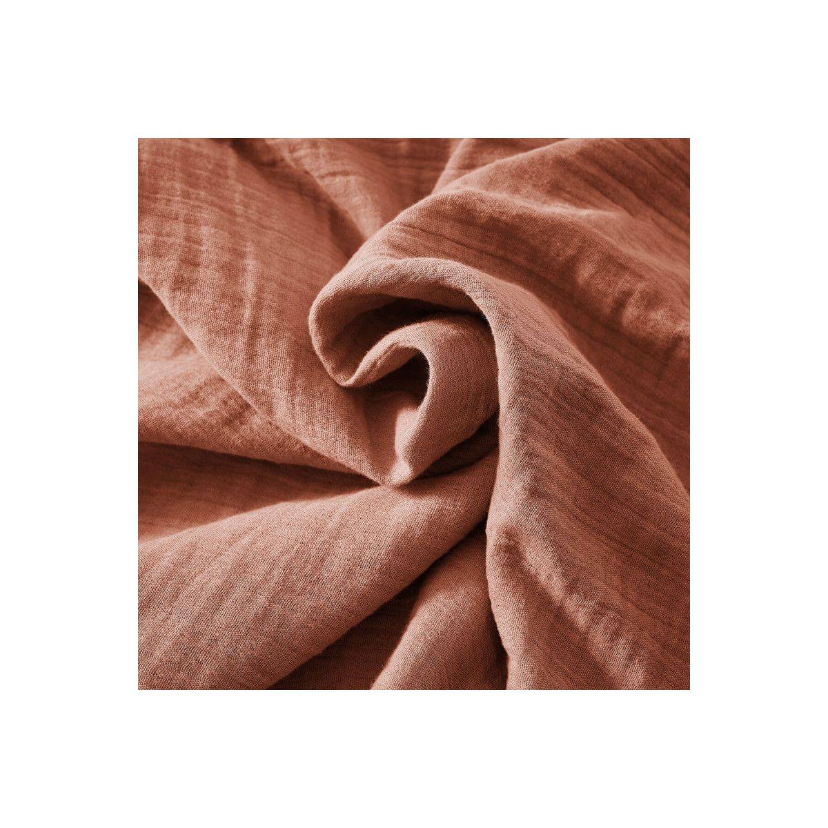 Nappe Ronde Ø180cm Gaze de Coton Terracotta - OUREA - Image 2