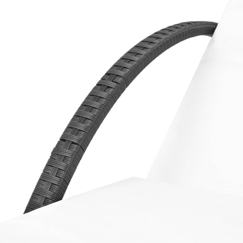 Helloshop26 - Transat chaise longue bain de soleil lit de jardin terrasse meuble d'extérieur avec coussin résine tressée noir - Imagen 6