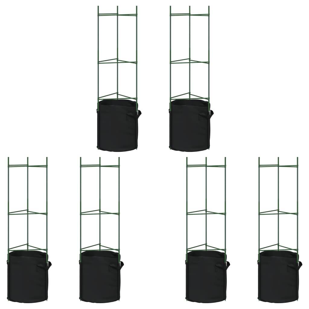 Tuteurs pour Légumes en Acier avec 6 Sacs de Plantation pour Jardin Urbain Balcon Vert 116 cm – ComfortXL Outdoor Living - Image 2