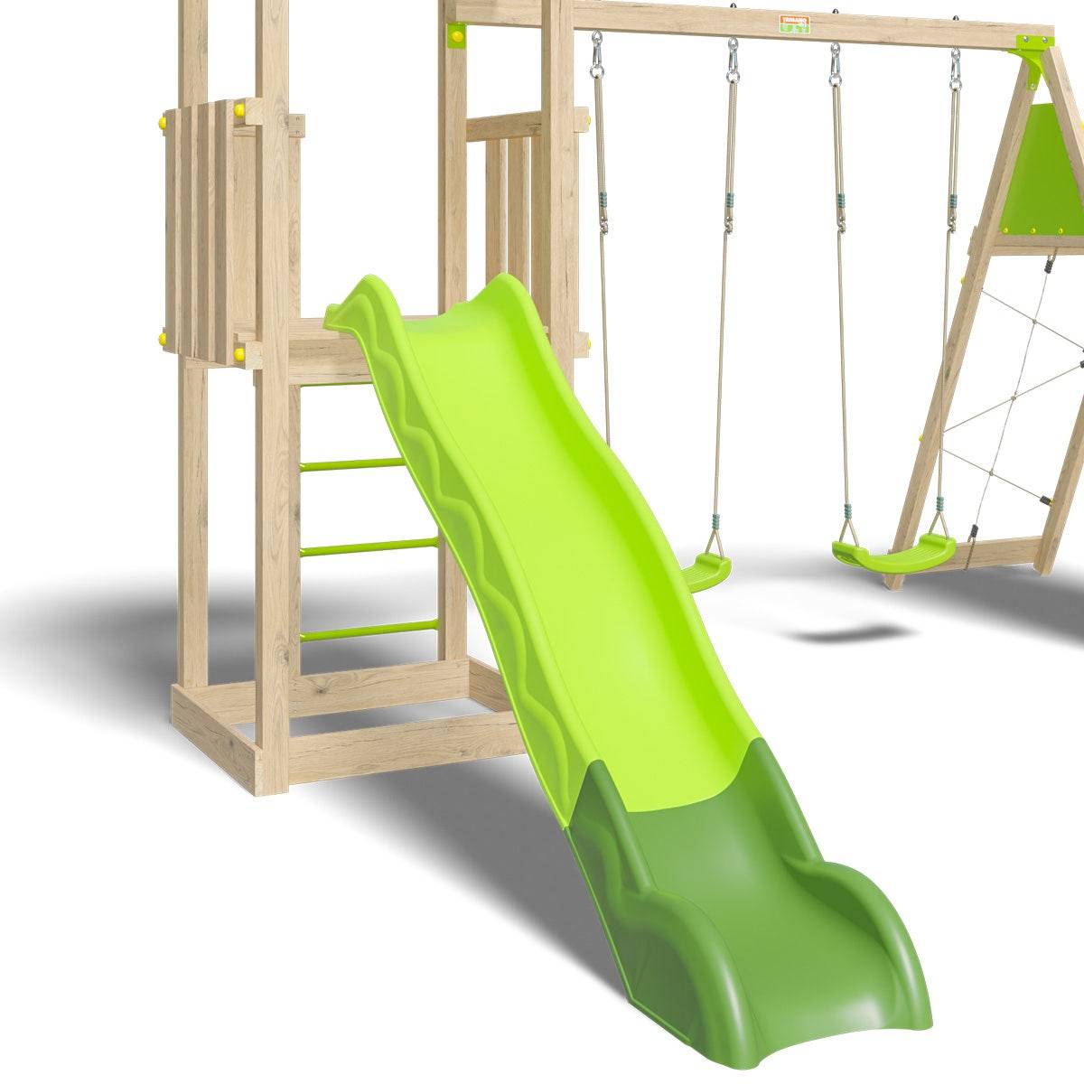 Aire de jeux bois 2,20 m OLYMPIA XPERIENCE VERT- 9 enfants - Image 3