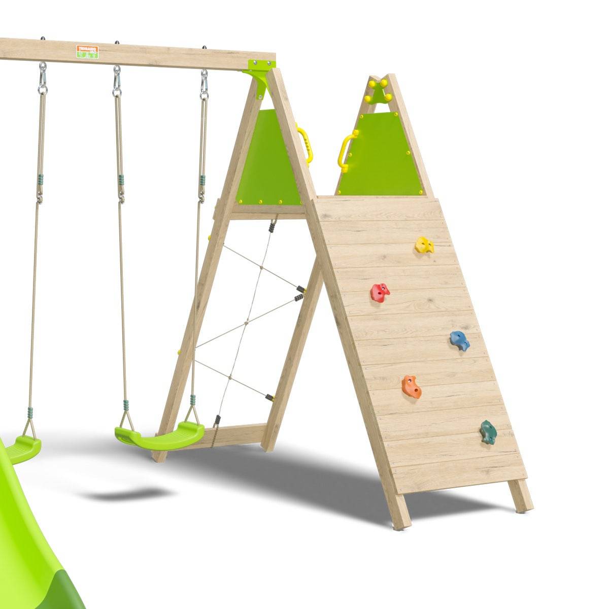 Aire de jeux bois 2,20 m OLYMPIA XPERIENCE VERT- 9 enfants - Image 4