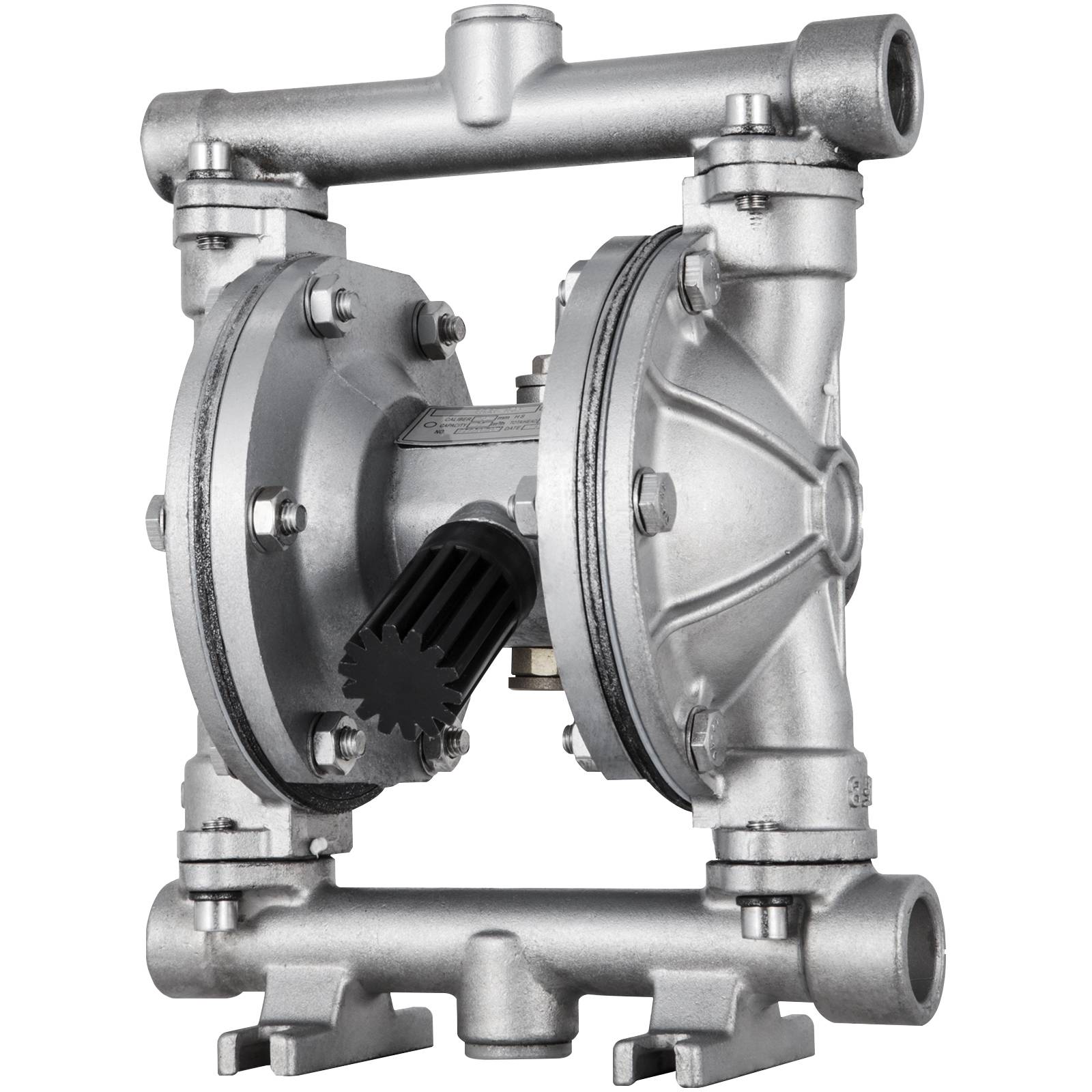 VEVOR Pompe pneumatique double membrane, acier inox. Entrée/sortie 12.7mm, 3 GPM. Pour pétrole, diesel, huile. - Image 1