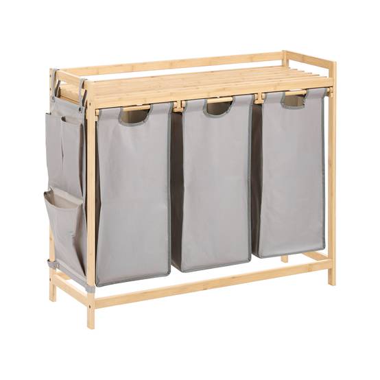 Beliani - Paniers à linge Tissu Marron clair/gris TOROTAL - 94x33x78- Beliani - Image 2