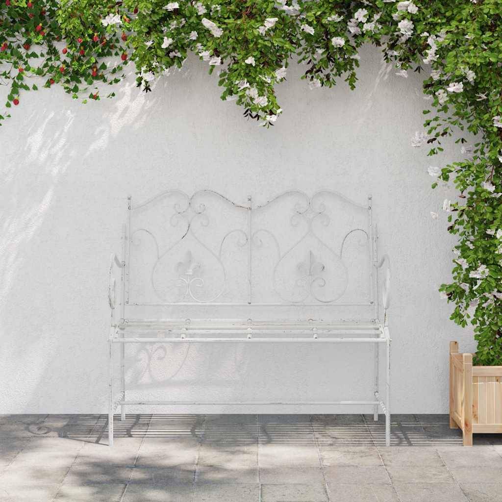 Maison Chic - Banc de jardin | Banquette De Jardin | Banc Extérieur Blanc antique 104 x 54 x 93 cm Acier Maison Chic - Image 3