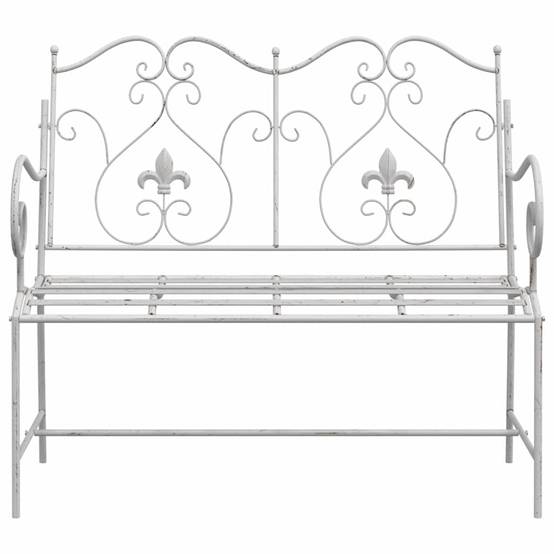 Maison Chic - Banc de jardin | Banquette De Jardin | Banc Extérieur Blanc antique 104 x 54 x 93 cm Acier Maison Chic - Image 4