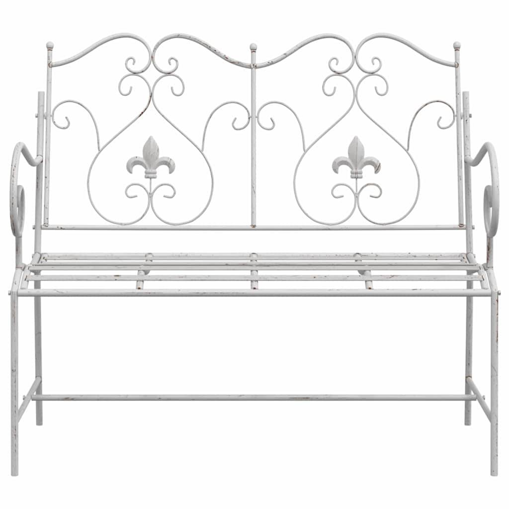 Maison Chic - Banc de jardin | Banquette De Jardin | Banc Extérieur Blanc antique 104 x 54 x 93 cm Acier Maison Chic - Image 4