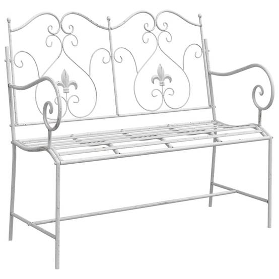 Maison Chic - Banc de jardin | Banquette De Jardin | Banc Extérieur Blanc antique 104 x 54 x 93 cm Acier Maison Chic - Image 1