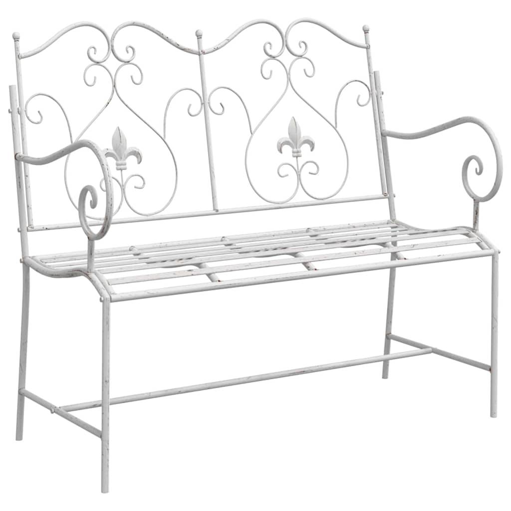 Maison Chic - Banc de jardin | Banquette De Jardin | Banc Extérieur Blanc antique 104 x 54 x 93 cm Acier Maison Chic - Image 1
