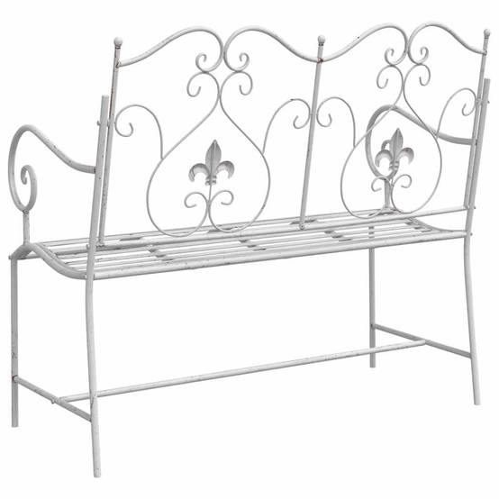 Maison Chic - Banc de jardin | Banquette De Jardin | Banc Extérieur Blanc antique 104 x 54 x 93 cm Acier Maison Chic - Image 6