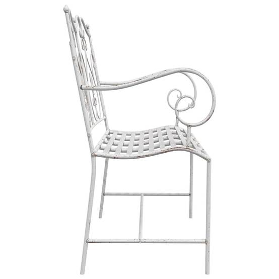 Maison Chic - Banc de jardin | Banquette De Jardin | Banc Extérieur Blanc antique 104 x 54 x 93 cm Acier Maison Chic - Image 5