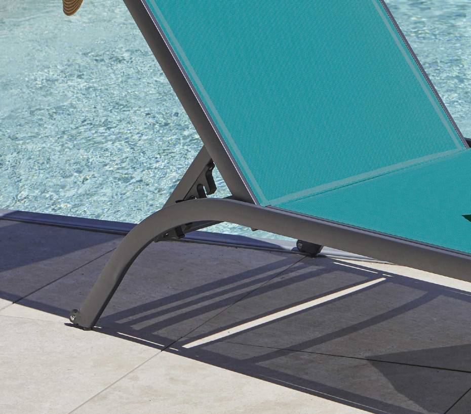 Transat de jardin en aluminium  bleu canard  MALTA - Imagen 2