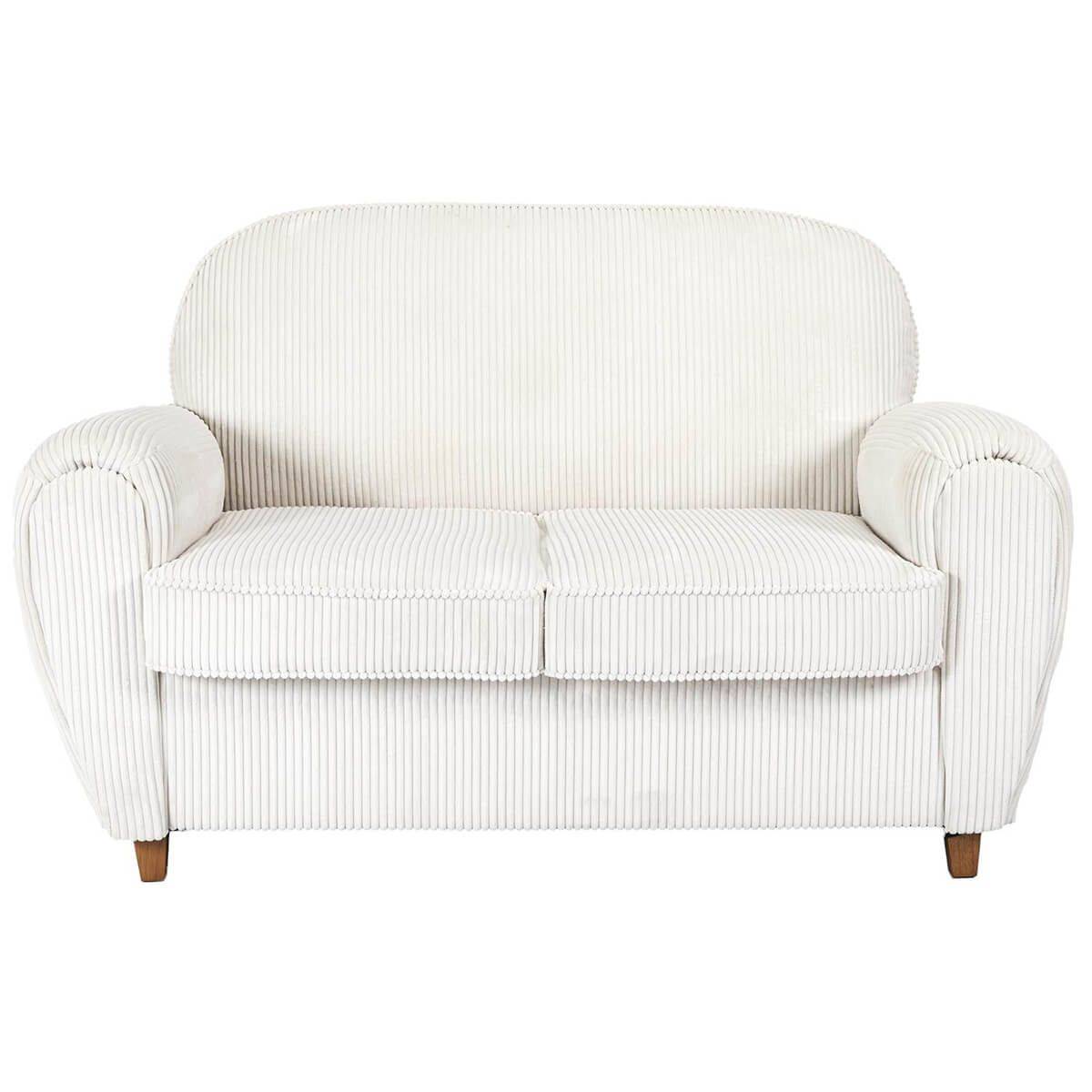 ALTOBUY - Canapé Club 2 Places Tissu Velours Côtelé Beige - GANDY - Image 3