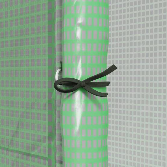 Serre de jardin adossée murale serre à tomate 2 Portes zippées enroulables, 1 fenetre, dim. 200L x 80l x 200/180H cm - Image 9