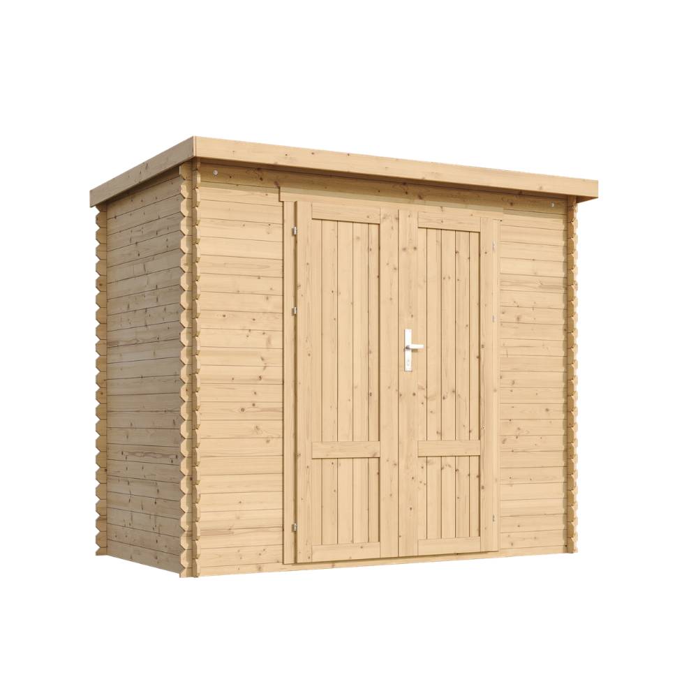 Timbela - Abri de Jardin en Bois AVEC SOL TRAITÉ - 2.63 m² / 142x239xH206 cm - Timbela M310F1+M310G - Image 3