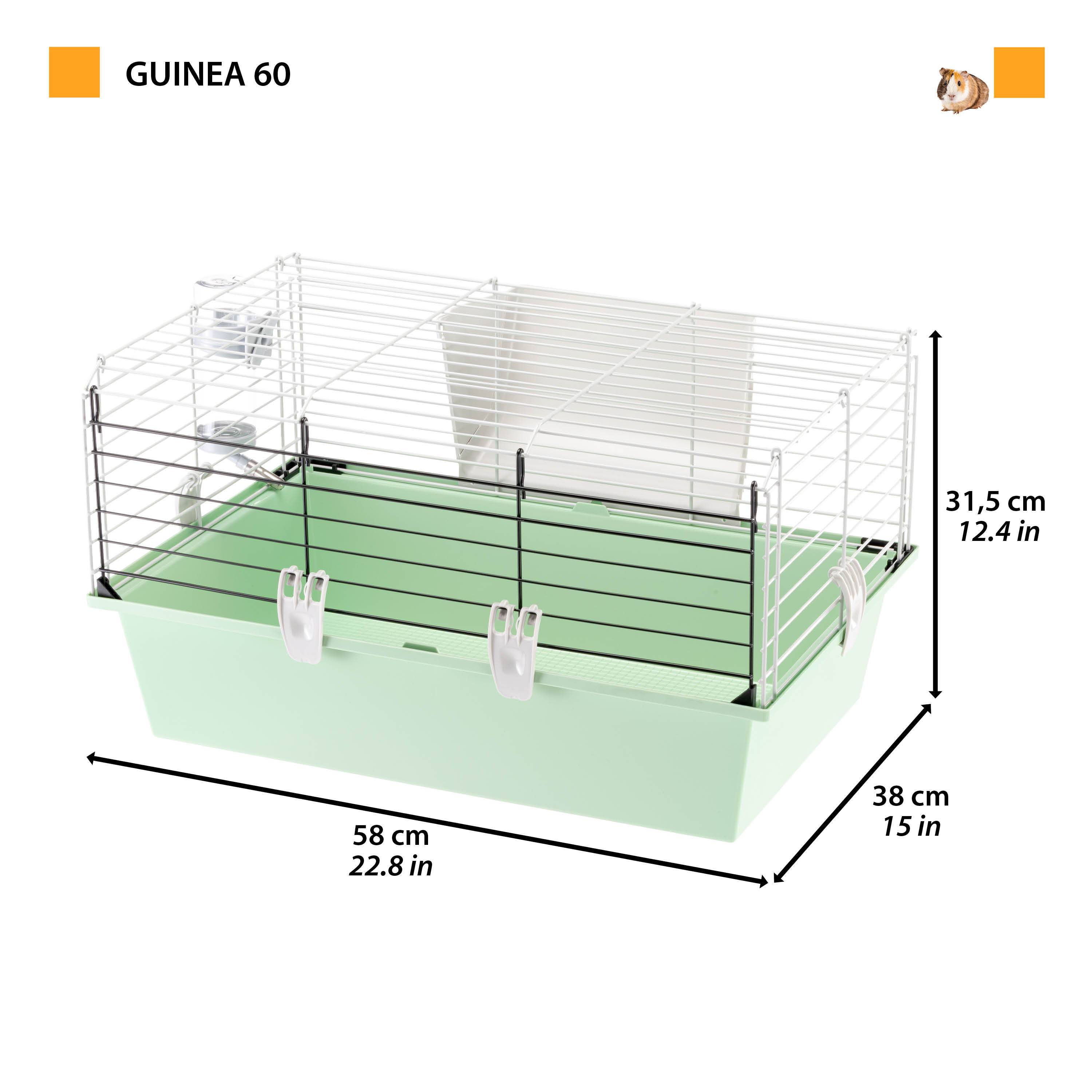 Ferplast - FERPLAST CAVIE 60 Cage pour Rongeurs pour Cochons d'Inde, Cochons d'Inde, en Métal, Accessoires inclus : Mangeoire, Abreuvoir. 58x38xh31,5cm - Imagen 2