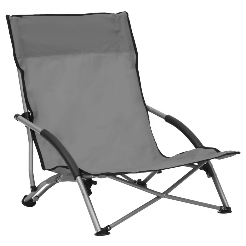 Maison Chic - lot de 2 Chaises de plage pliables - Bain de soleil - Transat Gris Tissu HL277 - Image 1