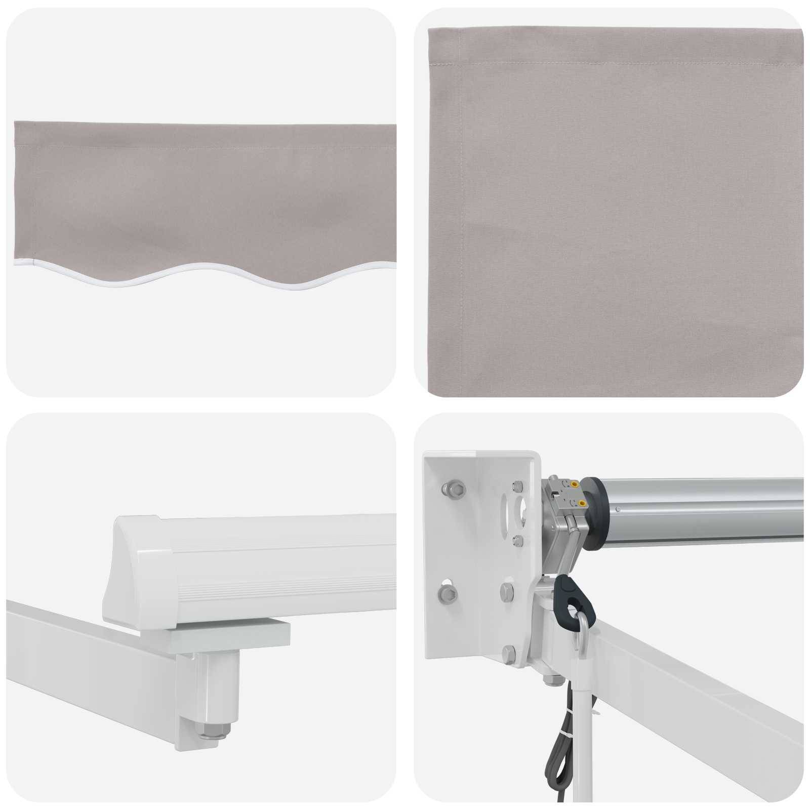 ComfortXL - Store banne rétractable motorisé alu pour terrasse et patio Gris Clair Blanc 3x2,5m - ComfortXL Outdoor Living - Image 7
