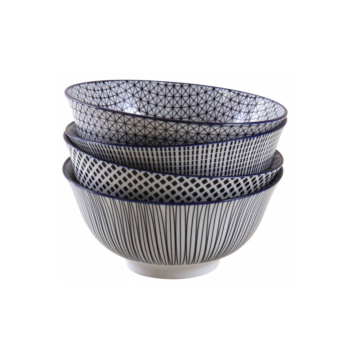 Aubry Gaspard - Bol en porcelaine motifs géométriques (Lot de 4) 640 ml - Imagen 1
