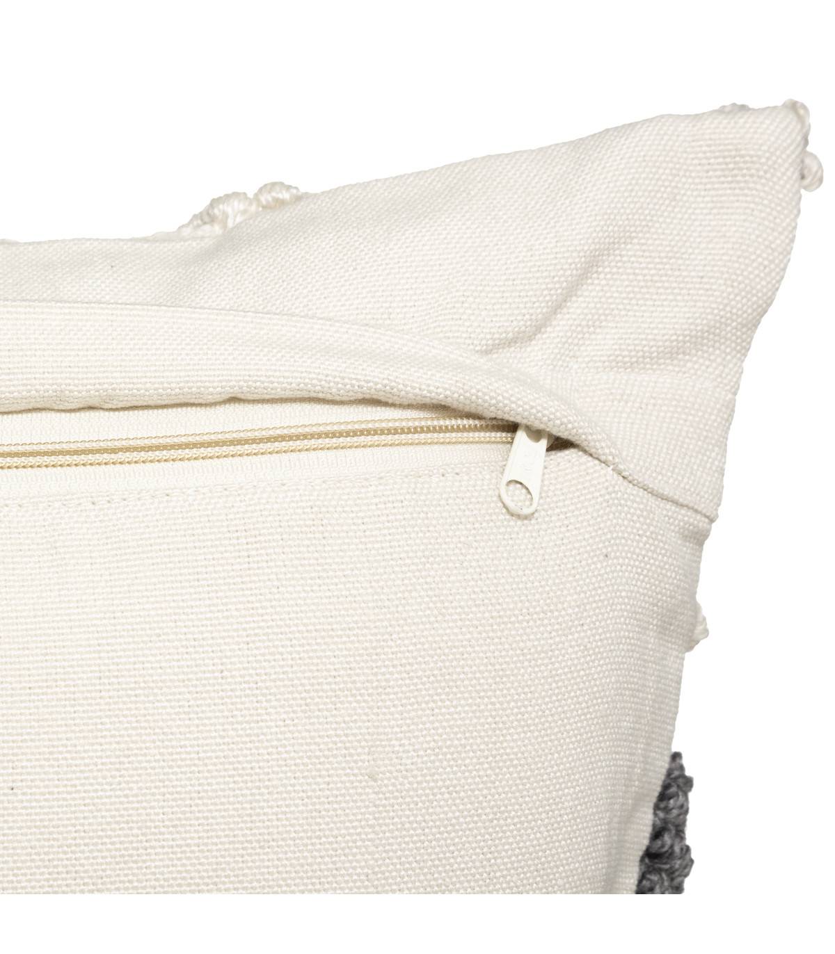 Coussin déhoussable Ivoire & Gris ardoise 45 x 45 cm - Imagen 3