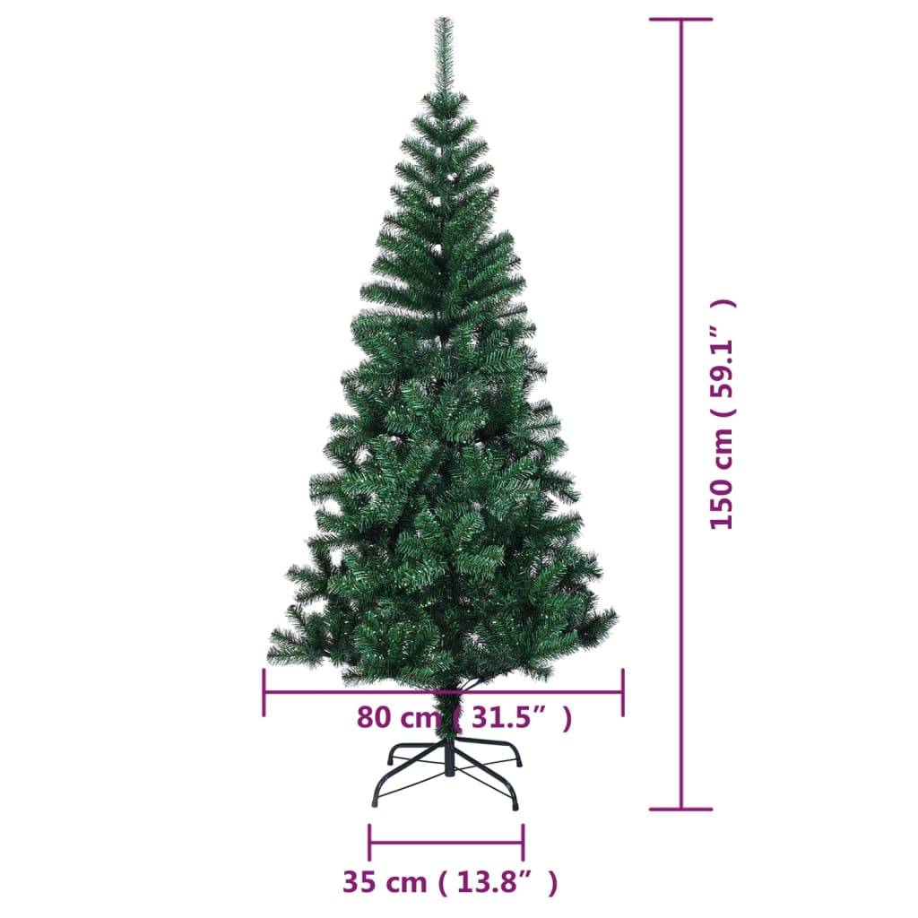 Sapin de Noël | Arbre de Noël artificiel pointes iridescentes Vert 150 cm PVC Maison Chic - Image 8