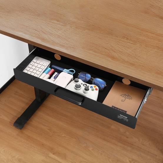 VEVOR Tiroir coulissant sous bureau, 635x232x75mm, charge 5kg. - Image 8