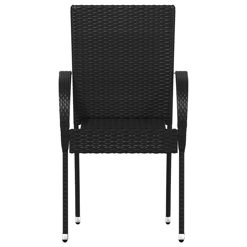 Vidaxl - Chaises empilables d'extérieur lot de 2 Résine tressée Noir vidaXL 44238 - Imagen 8