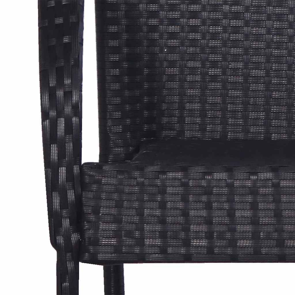 Vidaxl - Chaises empilables d'extérieur lot de 2 Résine tressée Noir vidaXL 44238 - Imagen 4