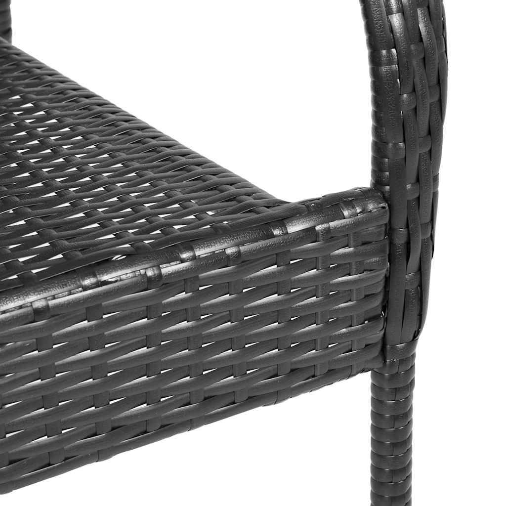 Vidaxl - Chaises empilables d'extérieur lot de 2 Résine tressée Noir vidaXL 44238 - Imagen 5