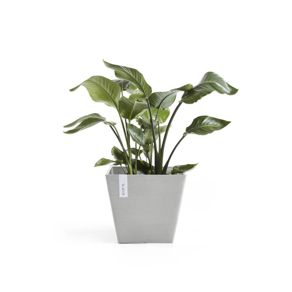 Ecopots - Pot Carré Rotterdam 30 Blanc Gris - 30 x 30 x H. 26 cm - 17 L ECOPOTS - Imagen 2