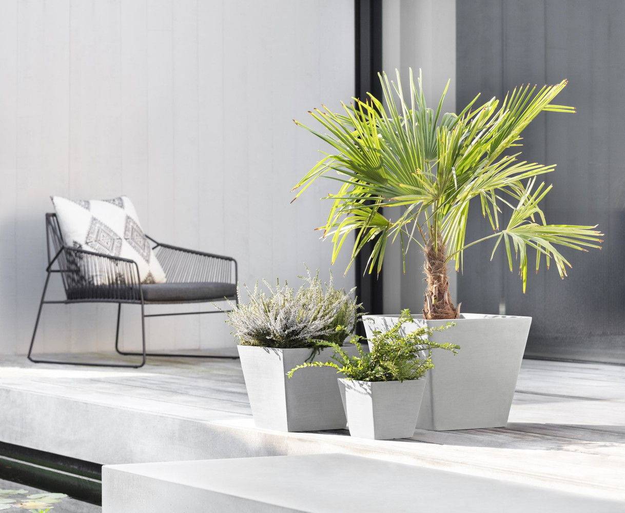 Ecopots - Pot Carré Rotterdam 30 Blanc Gris - 30 x 30 x H. 26 cm - 17 L ECOPOTS - Imagen 4