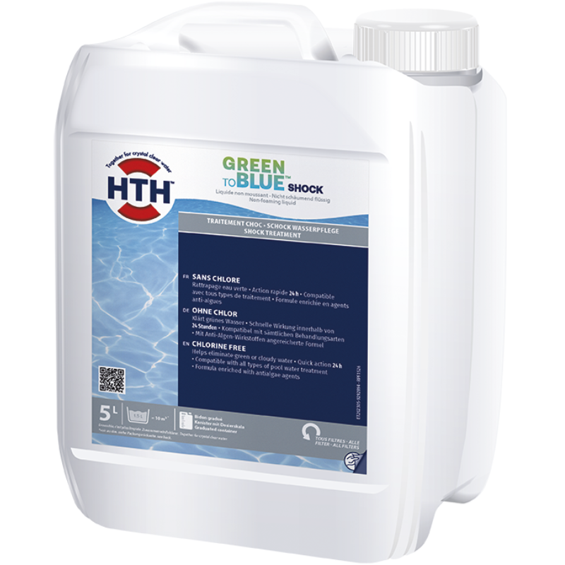 Hth - hth GREEN TO BLUE Shock - Rattrapage eau verte - 5 litres - Imagen 1