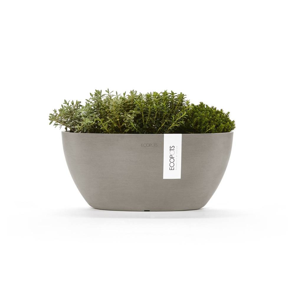 Ecopots - Pot Ovale Sofia 30 Taupe + réservoir d'eau - 30 x 13 x H. 13,5 cm - 2,7 L ECOPOTS - Imagen 2